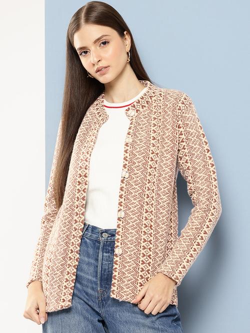 women self designed long sleeve cardigan - 22224750 - Very Small Image - 1