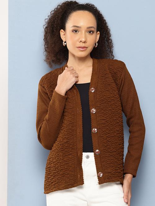 women self designed long sleeve cardigan - 22224767 - Very Small Image - 1