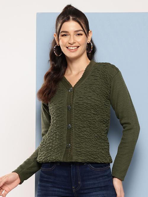 women self designed long sleeve cardigan - 22224768 - Very Small Image - 1