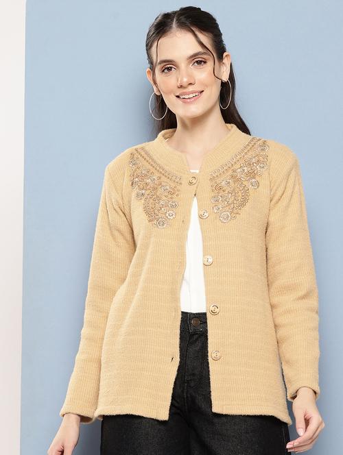 women self designed long sleeve cardigan - 22224778 - Very Small Image - 1