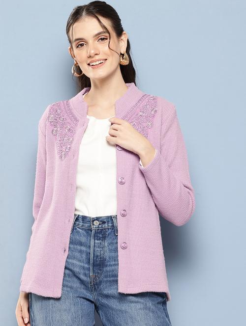 women self designed long sleeve cardigan - 22224780 - Very Small Image - 1