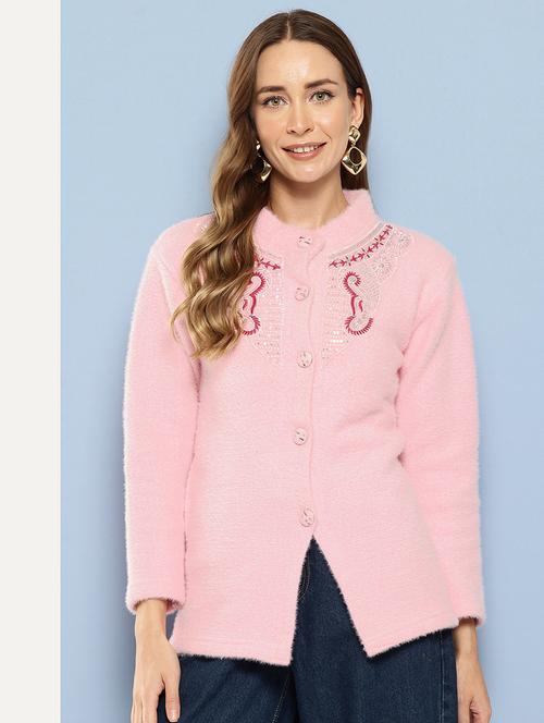 women self designed long sleeve cardigan - 22224806 - Very Small Image - 1