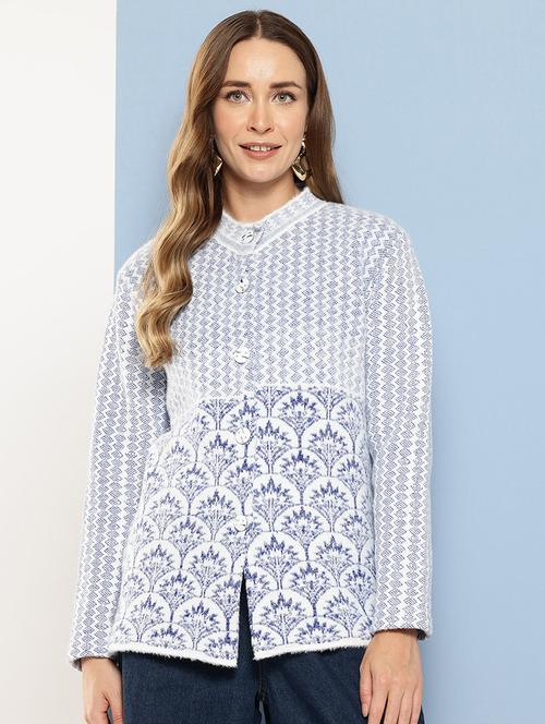 women self designed long sleeve cardigan - 22224808 - Very Small Image - 1