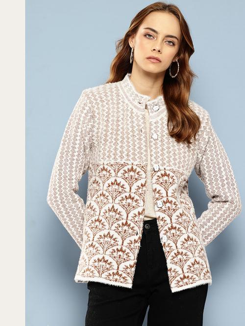 women self designed long sleeve cardigan - 22224809 - Very Small Image - 1