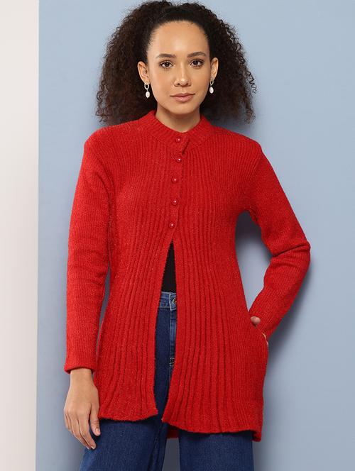 women self designed long sleeve cardigan - 22224824 - Very Small Image - 1