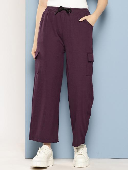 women solid mid rise regular fit cargo - 22224853 - Very Small Image - 1