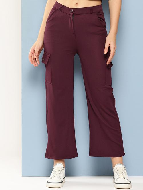 women solid mid rise regular fit cargo - 22224867 - Very Small Image - 1