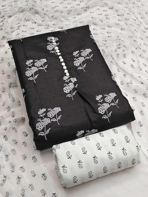 women floral printed unstitched suit set - 22224996 - Very Small Image - 1