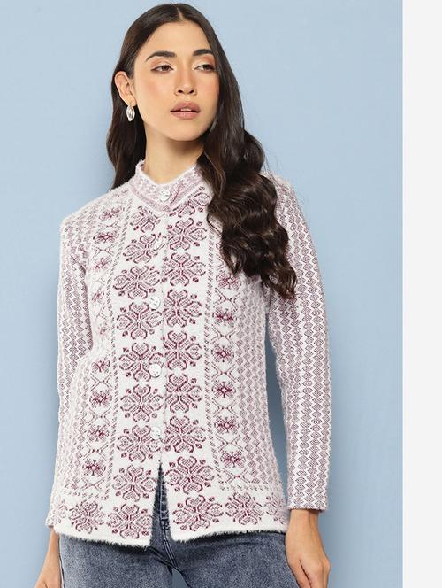 women self designed long sleeve cardigan - 22225097 - Very Small Image - 1