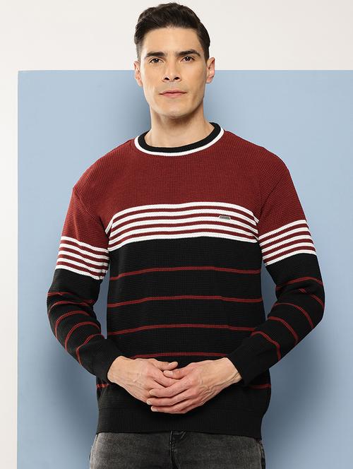 men striped long sleeve regular fit pullover  - 22225102 - Very Small Image - 1