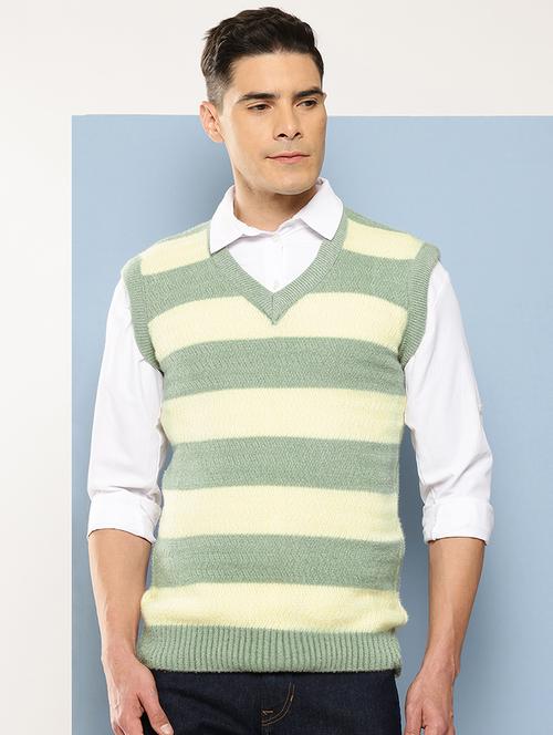 men striped sleeveless regular fit pullover  - 22225104 - Very Small Image - 1