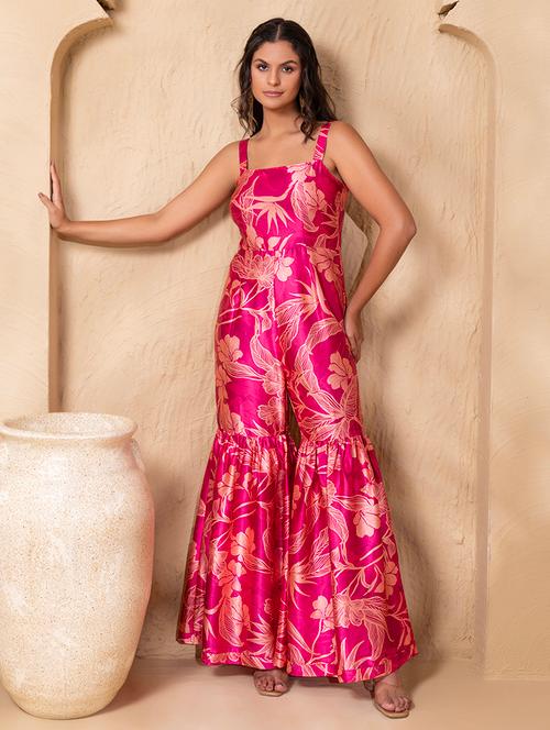 women printed sleeveless flared jumpsuit - 22225155 - Very Small Image - 1