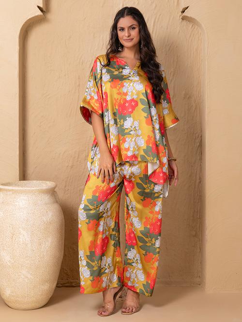 women printed three quarter sleeve ethnic co-ord set - 22225190 - Very Small Image - 1