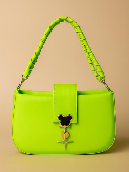 women neon green pu sling bag - 22225228 - Very Small Image - 1