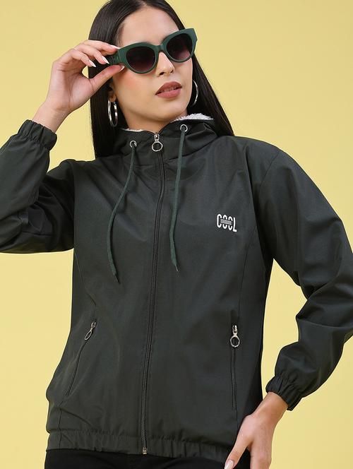 women solid long sleeve windcheater jacket - 22226225 - Very Small Image - 1