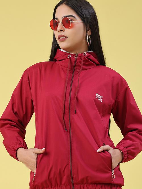women solid long sleeve windcheater jacket - 22226227 - Very Small Image - 1