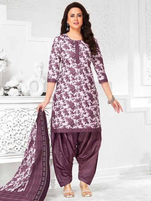 women floral printed unstitched salwar suit set - 22226355 - Very Small Image - 1