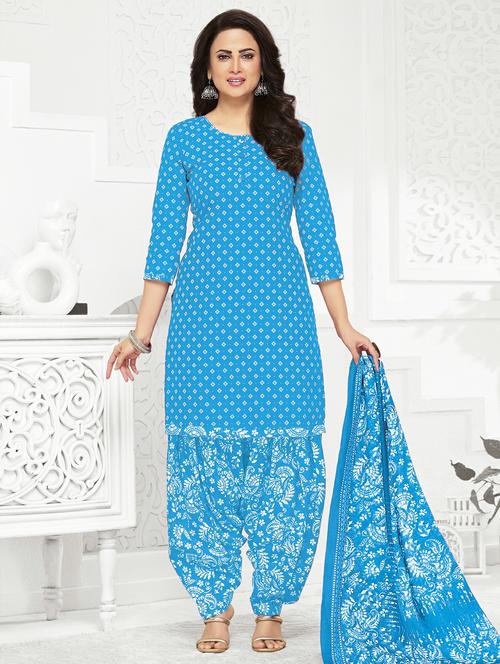 women printed unstitched salwar suit set - 22226360 - Very Small Image - 1