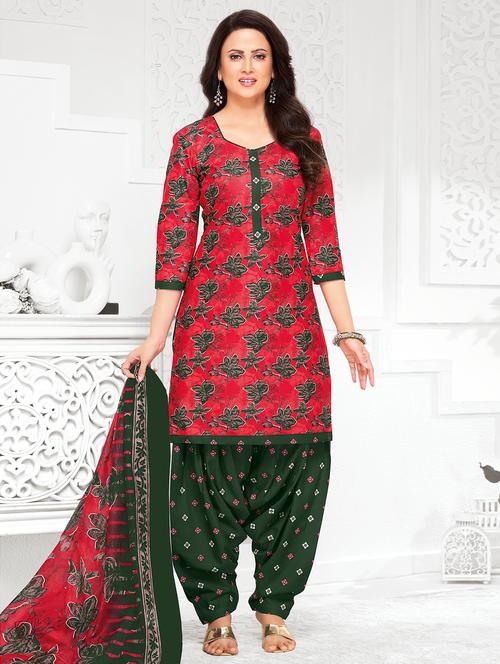 women floral printed unstitched salwar suit set - 22226363 - Very Small Image - 1