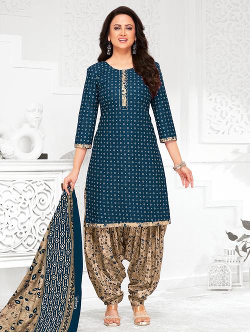 women printed unstitched salwar suit set - 22226364 - Very Small Image - 1