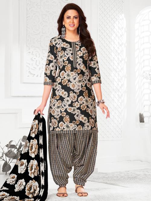 women floral printed unstitched salwar suit set - 22226371 - Very Small Image - 1