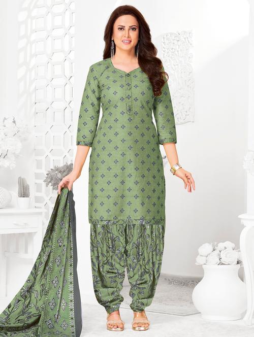women printed unstitched salwar suit set - 22226372 - Very Small Image - 1