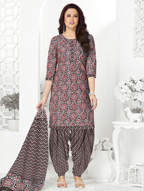women printed unstitched salwar suit set - 22226376 - Very Small Image - 1