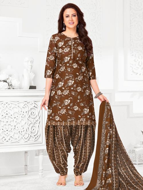 women floral printed unstitched salwar suit set - 22226382 - Very Small Image - 1