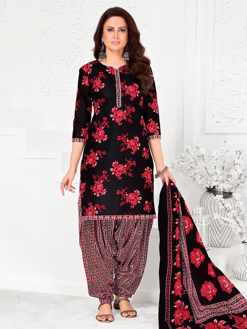 women floral printed unstitched salwar suit set - 22226383 - Very Small Image - 1