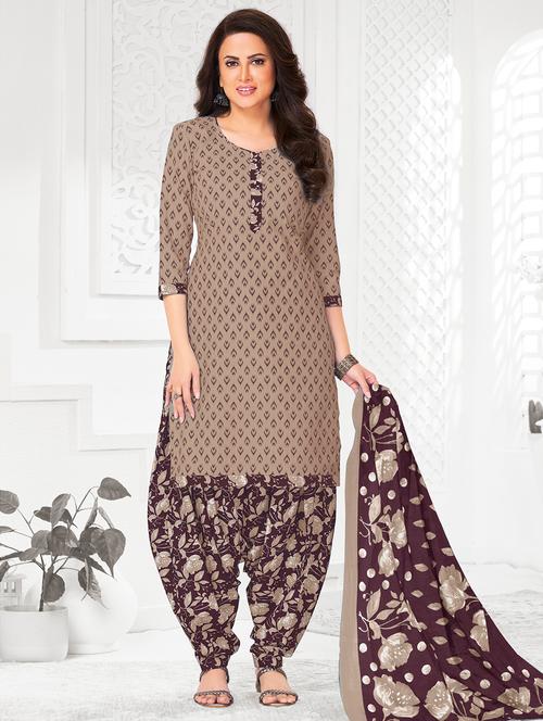 women printed unstitched salwar suit set - 22226384 - Very Small Image - 1