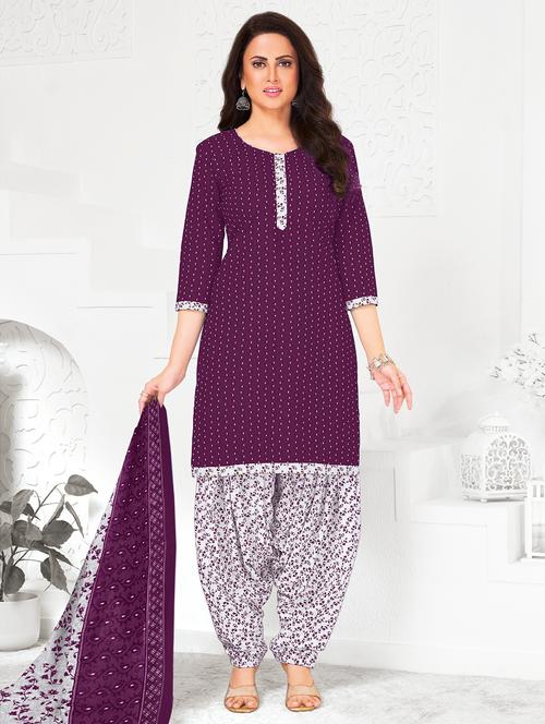 women printed unstitched salwar suit set - 22226386 - Very Small Image - 1