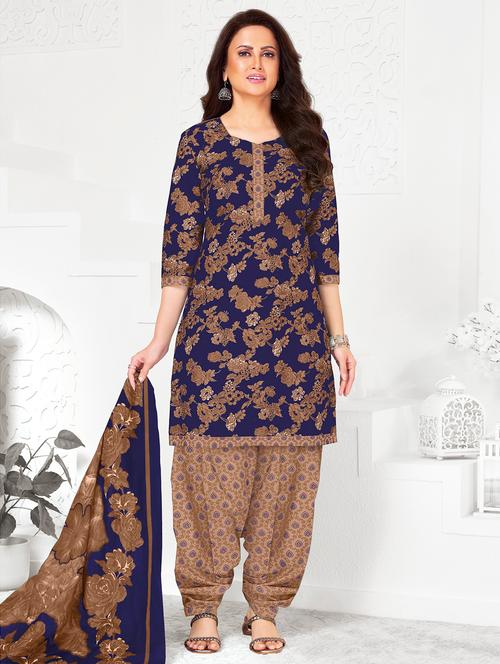 women floral printed unstitched salwar suit set - 22226389 - Very Small Image - 1