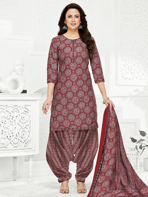 women printed unstitched salwar suit set - 22226391 - Very Small Image - 1