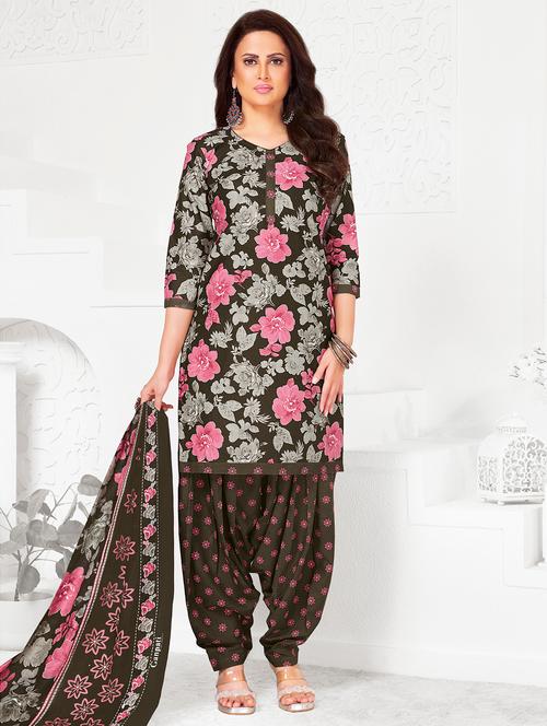 women floral printed unstitched salwar suit set - 22226392 - Very Small Image - 1