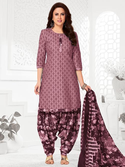 women printed unstitched salwar suit set - 22226393 - Very Small Image - 1