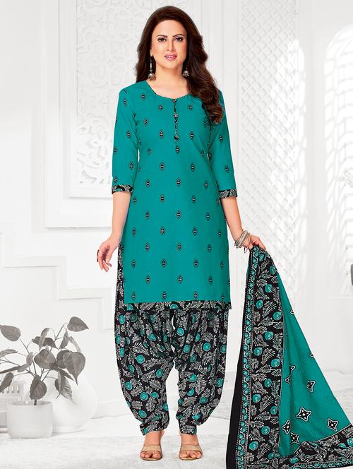 women printed unstitched salwar suit set - 22226394 - Very Small Image - 1