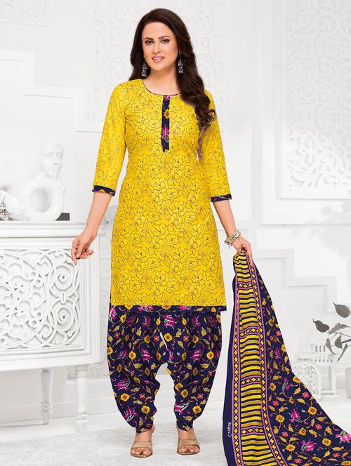 women floral printed unstitched salwar suit set - 22226399 - Very Small Image - 1