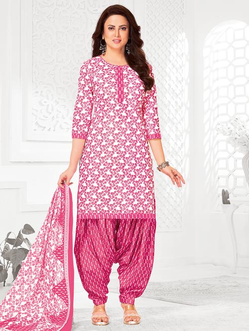 women floral printed unstitched salwar suit set - 22226433 - Very Small Image - 1