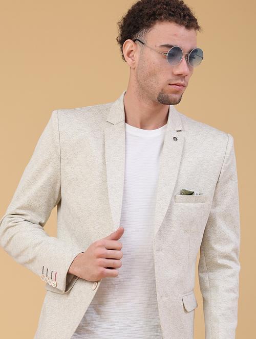 men self design lapel collar single breasted blazer - 22226745 - Very Small Image - 1