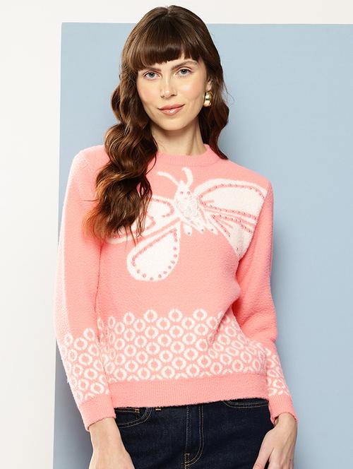 women self design long sleeve pullover - 22227152 - Very Small Image - 1