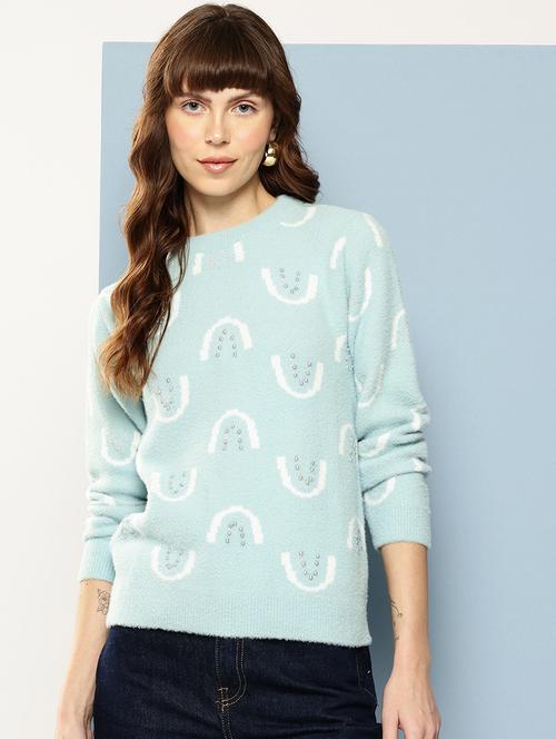 women self design long sleeve pullover - 22227153 - Very Small Image - 1