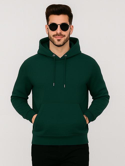 bottle green fleece plain sweatshirt - 22227190 - Very Small Image - 1