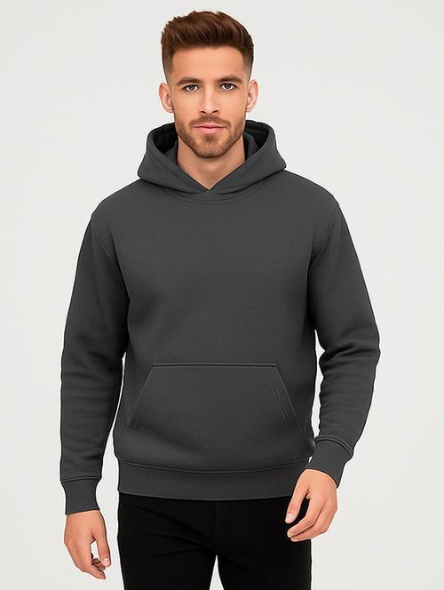 charcoal fleece plain sweatshirt - 22227210 - Very Small Image - 1