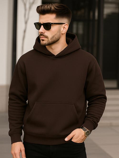 men solid long sleeve hooded sweatshirt - 22227241 - Very Small Image - 1