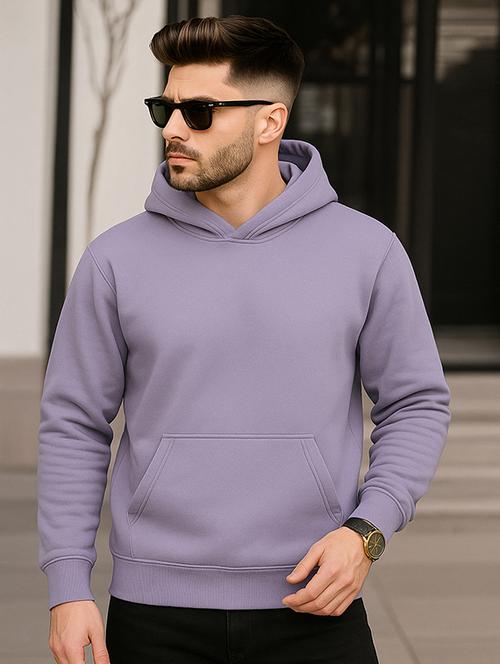 men solid long sleeve hooded sweatshirt - 22227243 - Very Small Image - 1