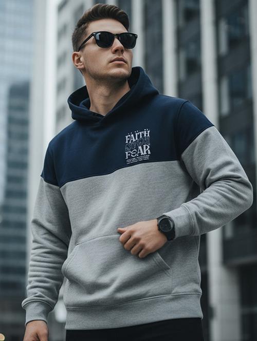 men color block long sleeve regular fit sweatshirt - 22227345 - Very Small Image - 1