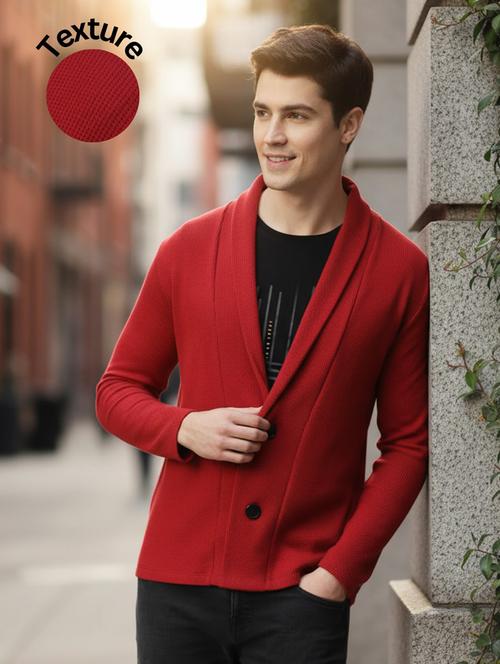 men self design long sleeve regular fit cardigan - 22227441 - Very Small Image - 1