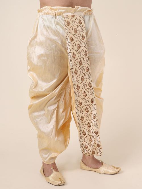 men solid with work mid rise dhoti - 22227719 - Very Small Image - 1