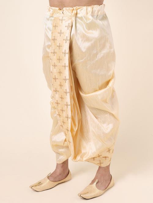 men solid with work mid rise dhoti - 22227723 - Very Small Image - 1