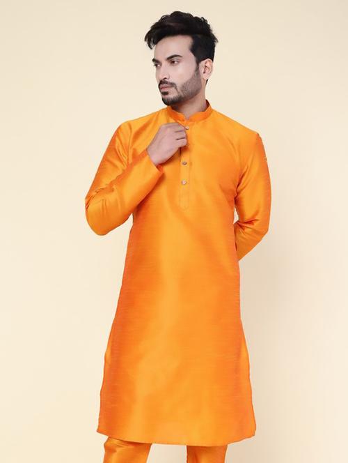 men solid mandarin neck long kurta - 22227729 - Very Small Image - 1